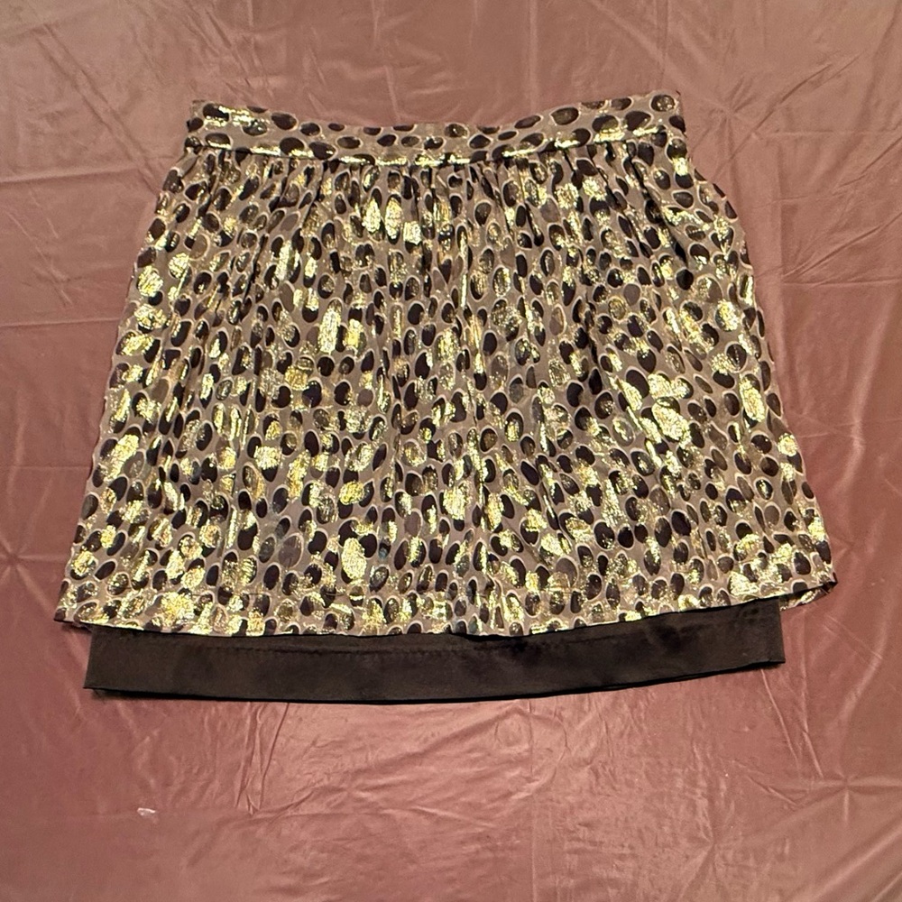 NWOT Necessary Objects Gold/Silver/Black Layered Mini Skirt Size Small - Picture 3 of 7